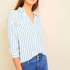 Women’s Size XS Ann Taylor Striped Camp Shirt
